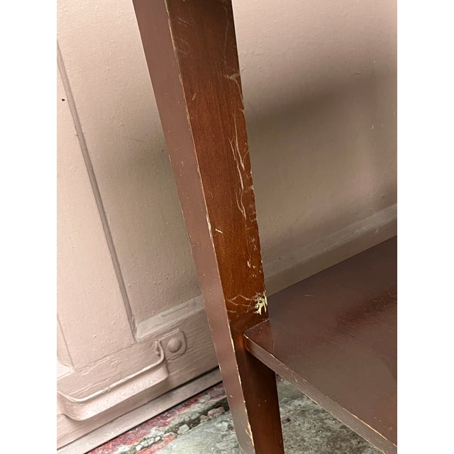 Vintage 1960s Set of 2 Mersman End Tables on Wheels and Pull Out Drawer For Sale In Seattle - Image 6 of 12