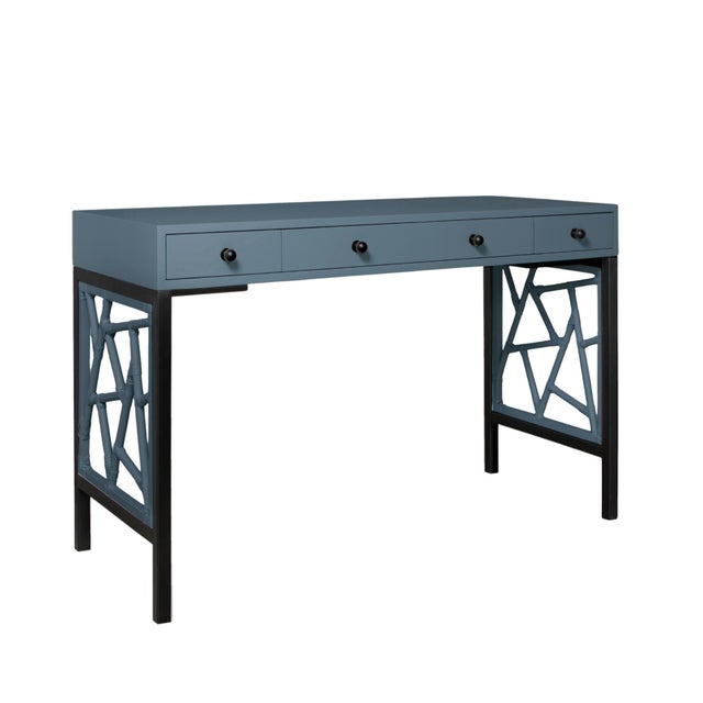Tiffany Writing Desk - Regatta Blue For Sale - Image 9 of 9