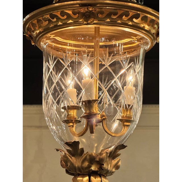 Early 20th Century Pair of French Gilt Tole Lanterns For Sale - Image 5 of 5