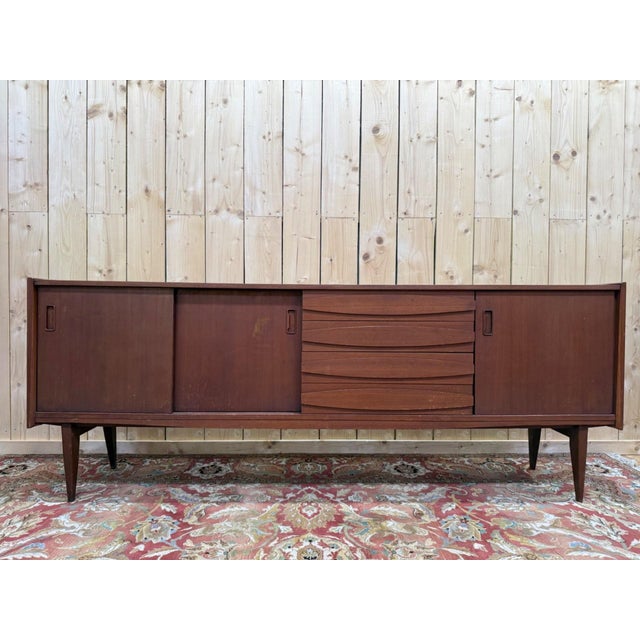 Vintage Scandinavian Sideboard in Teak and Veneer, 1960s For Sale - Image 10 of 10