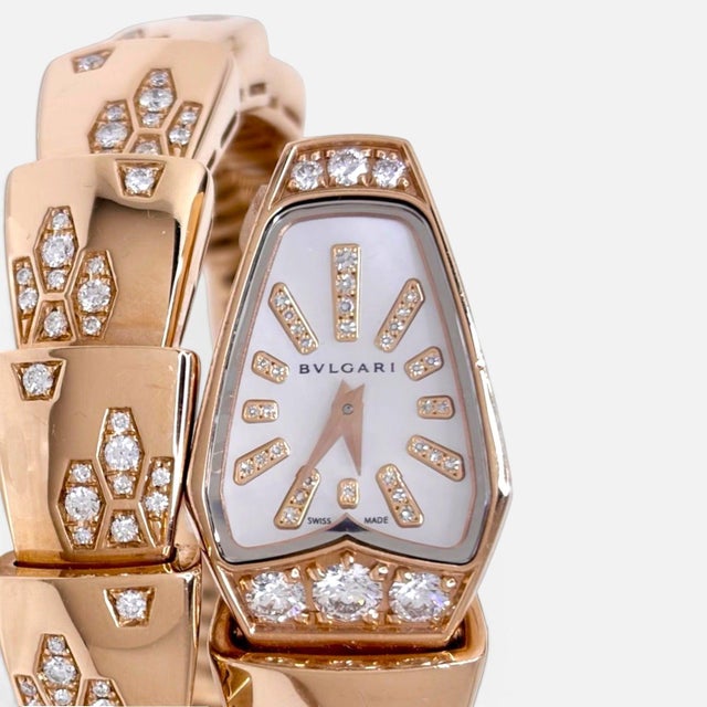 New Bvlgari Tubogas Serpenti Scaglie Ladies Spp26wgd1gd11t Watch With Box +Paper For Sale - Image 4 of 8