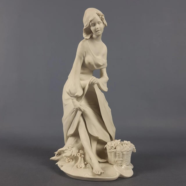 Vintage Biscuit Porcelain Sculpture of Woman by G. Barbetta for Capodimonte, 1950s-1970s For Sale - Image 16 of 16