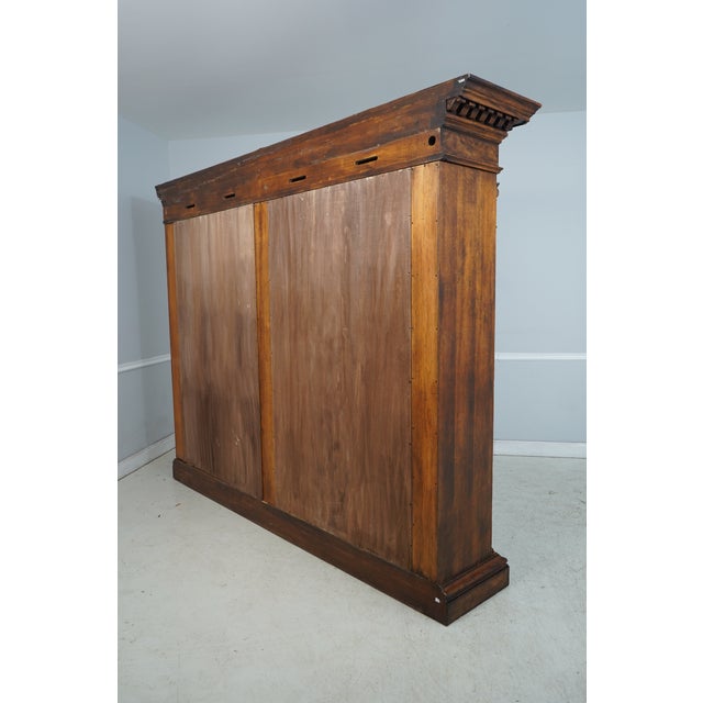 Italian 4 Door Large Walnut Library Bookcase For Sale - Image 16 of 17