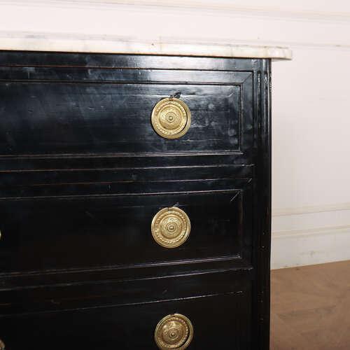 French Ebonized Commode with Marble For Sale - Image 6 of 10