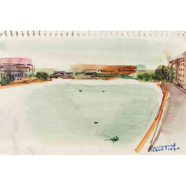 Leningrad is a Color Markers Drawing and Watercolour realized by Reynold Arnould (Le Havre 1919 - Parigi 1980). Good...