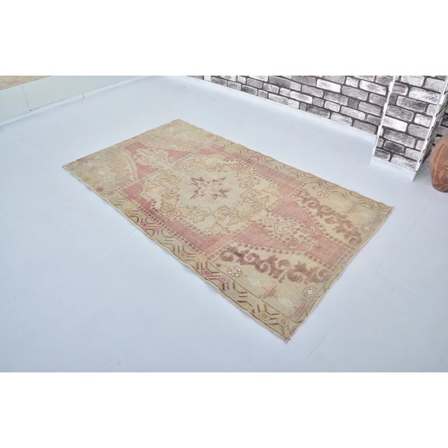 Handmade wool carpet in Turkish Anatolia , Vintage Oushak Rug,Turkish Vintage Anatolian Rug, Handmade wool Rug . One Of...