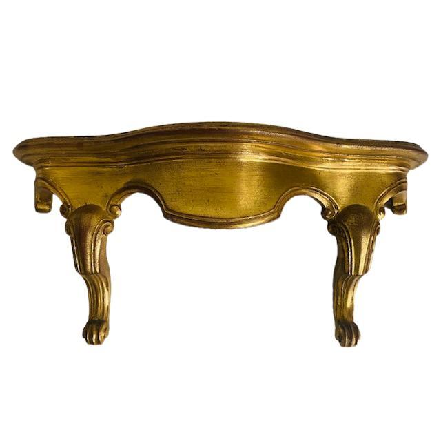 1960s Vintage Florentine Style Wall Console in Gilt Wood For Sale - Image 5 of 6