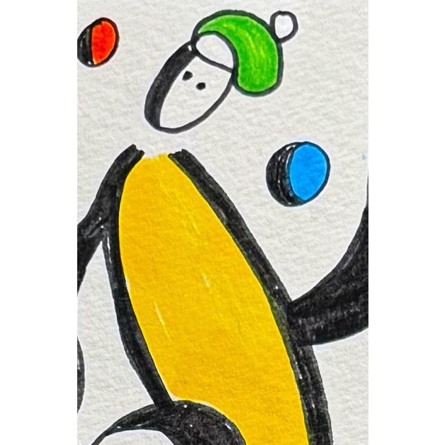 2020s Coral Conversation — Small Abstract Figurative Drawing (8 X 8 In, 2025) For Sale - Image 5 of 7