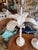 Vtg. Pair 1973 Palm Beach Tree Leaf Table Lamps Restored White Tole Newly Wired For Sale - Image 9 of 10