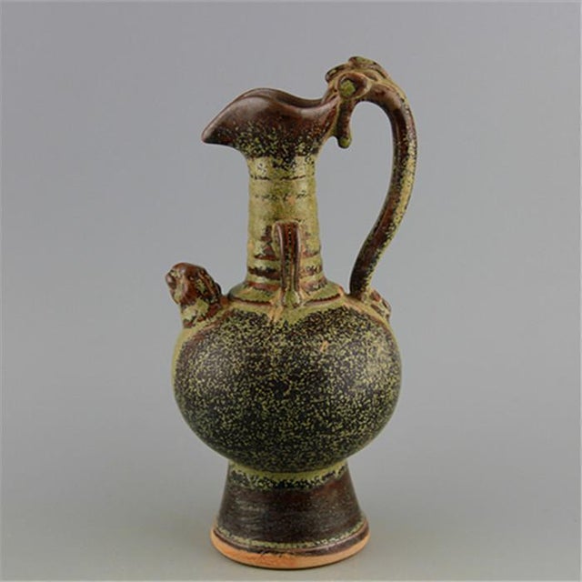 Tea-Dust Glazed Ewer With Dragon Spout and Handle For Sale - Image 4 of 5