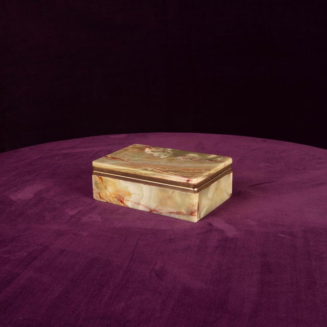 Green Onyx and Brass Lidded Catch-All Box, Italy, 1970 For Sale - Image 4 of 18