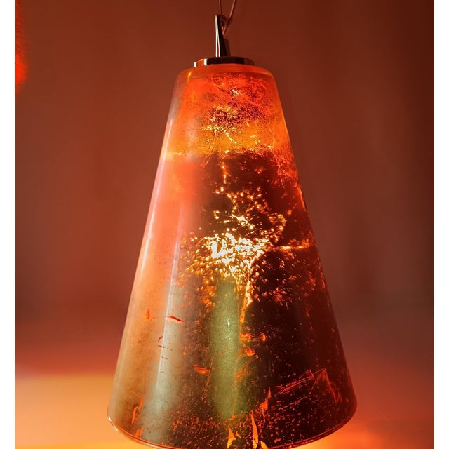 Vintage Pendant Light in Murano Gold Glass, 1990s For Sale - Image 9 of 11