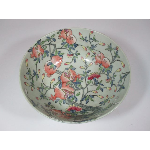 Chinese Vintage 1980s Chinese Pomegranate Bowl For Sale - Image 3 of 8