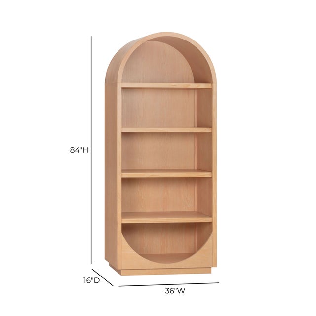 Tan Marlow Natural Wood Bookcase For Sale - Image 8 of 9