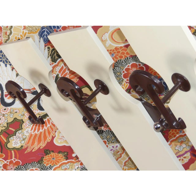 Deco highlight 70s Wardrobe in Coolm Design! Three width wood struts in white (yellowed) with stylish, large brown and...