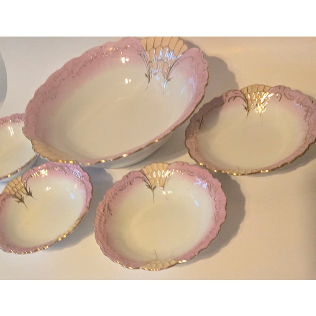 Pink 1920s Baroque Bowls- Set of Five For Sale - Image 8 of 11
