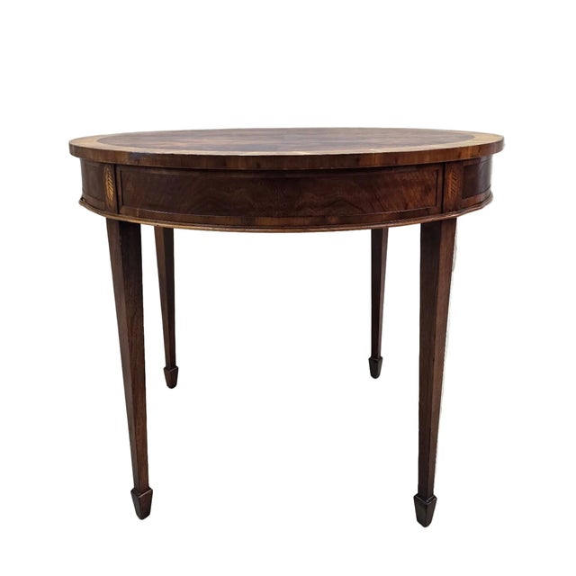 Vintage Federal Revival Style Flame Mahogany Folding Demilune Flip-Top Table Elegant vintage folding demilune console...