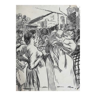 1930s Harold Hope Read Street Scene and Figure Drawing For Sale