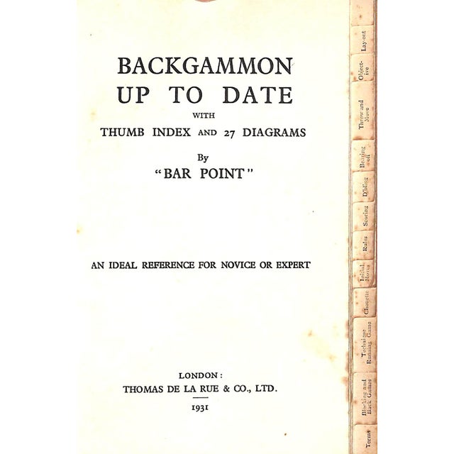 Traditional "Backgammon Up to Date" 1931 "Bar-Point" For Sale - Image 3 of 10