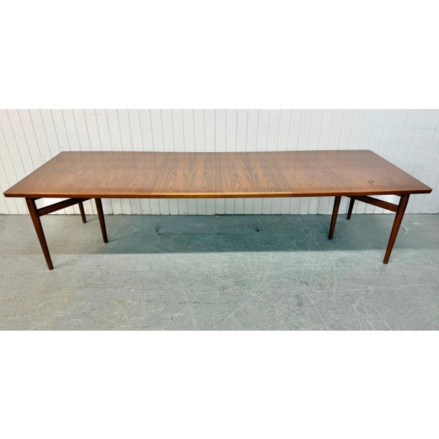 Mid-Century Danish Modern Arne Vodder Banquet Size Teak Dining Table For Sale In Philadelphia - Image 6 of 12