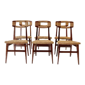 Set of 6 Danish Dining Chairs, Denmark 1950s