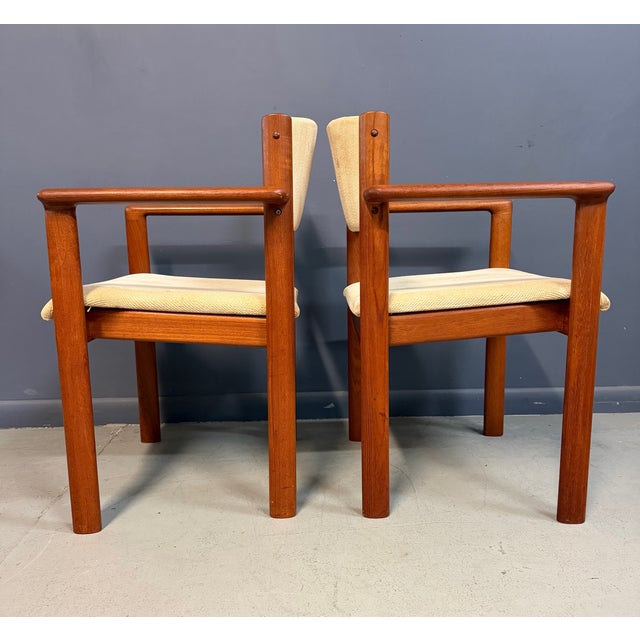 Set of Six Scandinavian Modern Teak Stacking Armchairs, Denmark or Norway, 1970s For Sale - Image 10 of 13