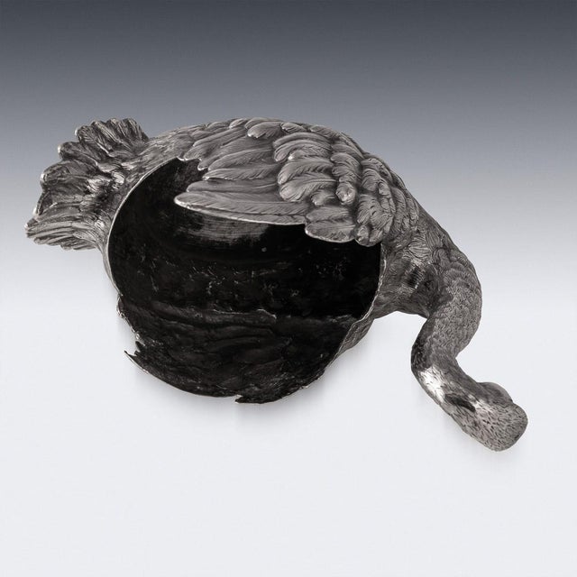 Silver Antique German Silver Swan Jardinière, 1910s For Sale - Image 8 of 17