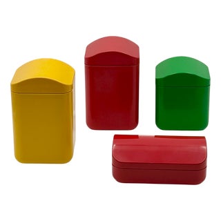Modular Plastic Container Set by Makio Hasuike for Gedy, 1970s, Set of 4 For Sale