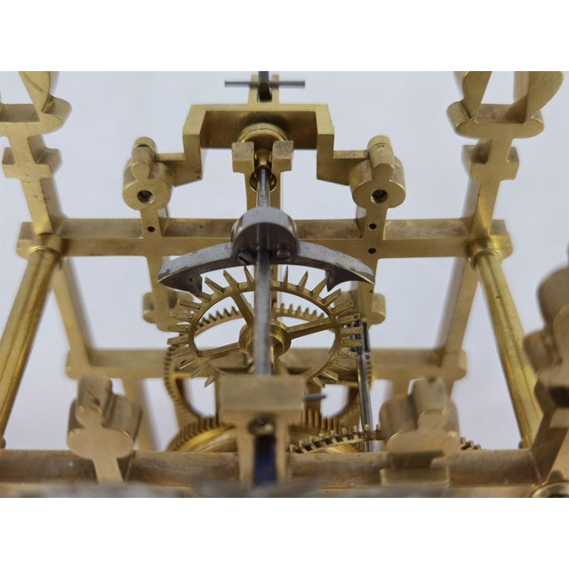 Gold Antique English Skeleton Clock, 1850s For Sale - Image 8 of 18