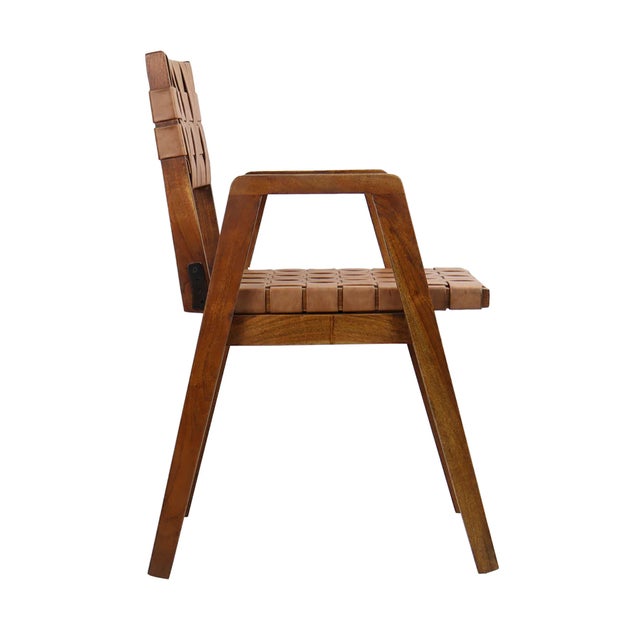 Matthew Izzo Home Metro Leather Armchair For Sale - Image 4 of 6