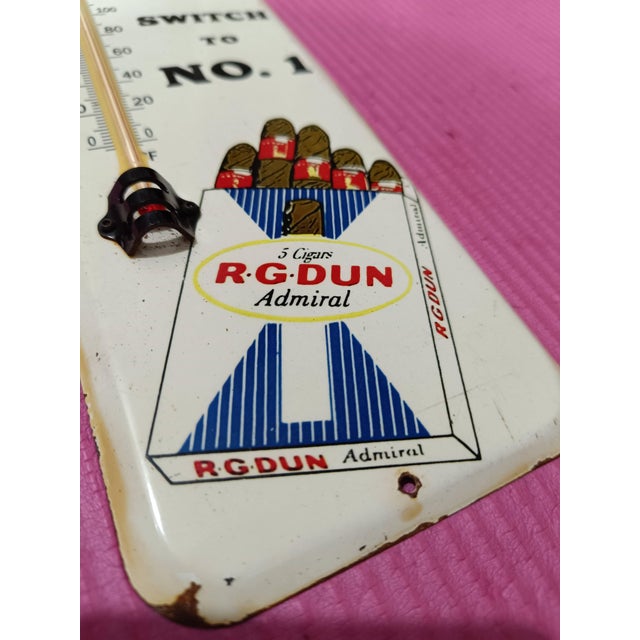 Not Yet Made - Made To Order Premium Vintage Style r.g. Dun Cigars Advertising Thermometer Sign For Sale - Image 5 of 10