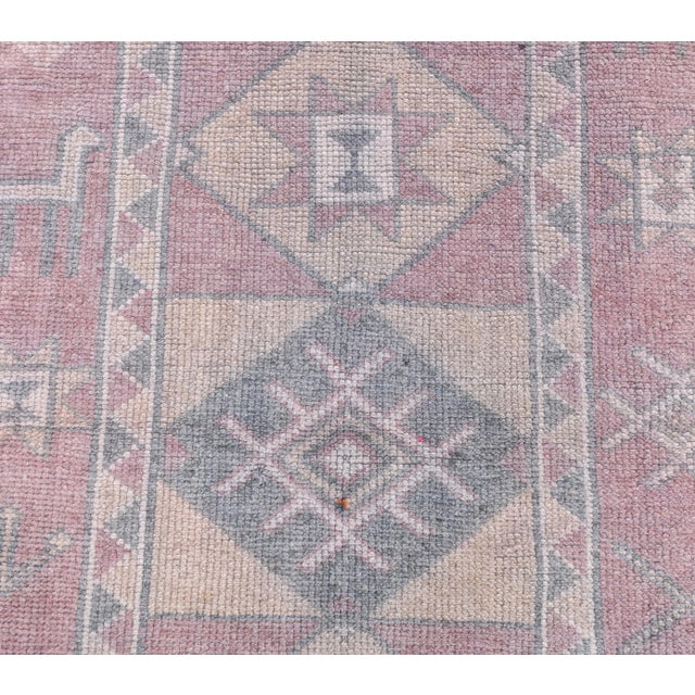 Textile 1980s Vintage Turkish Shabby Hand-Knotted Runner Rug - 2.9x11.4 Ft For Sale - Image 7 of 8