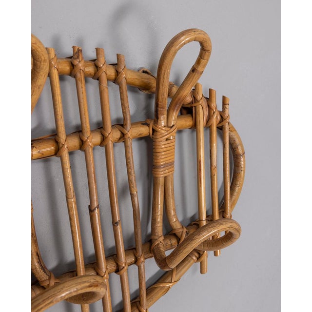 Vintage Italian Bamboo Wall Coat Rack, 1960s | Chairish