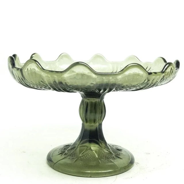Olive Bowl on Stand from Ząbkowice Glassworks, Poland, 1970s For Sale - Image 8 of 9