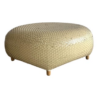 Vintage Woven Rattan Coffee Table For Sale