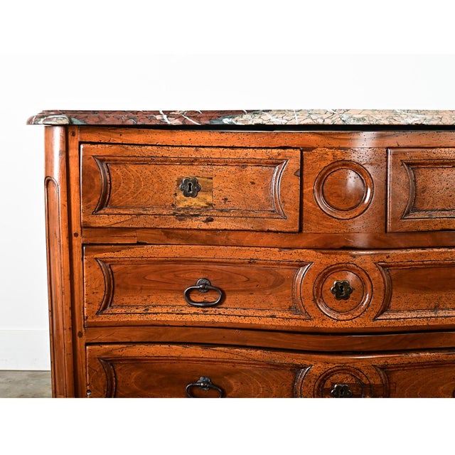 18th Century French Louis XV Period Commode With Original Hand Cut Marble Top For Sale - Image 12 of 16