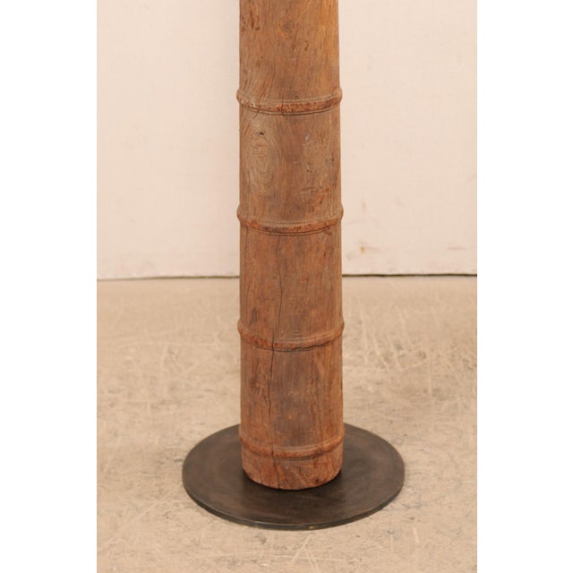 19th Century British Colonial Carved Wood Column on Stand For Sale - Image 9 of 11