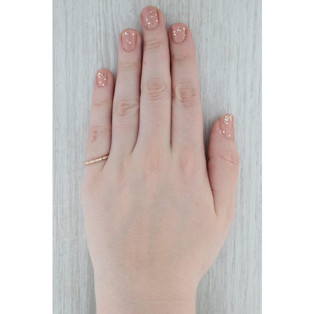 Rose New Diamond Eternity Band 18k Rose Gold Sz 6.5 Wedding Stackable Ring Beverley K For Sale - Image 8 of 8