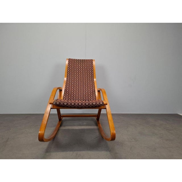 Vintage Art Deco Czechoslovak Bentwood Rocking Chair, 1930s For Sale - Image 13 of 16