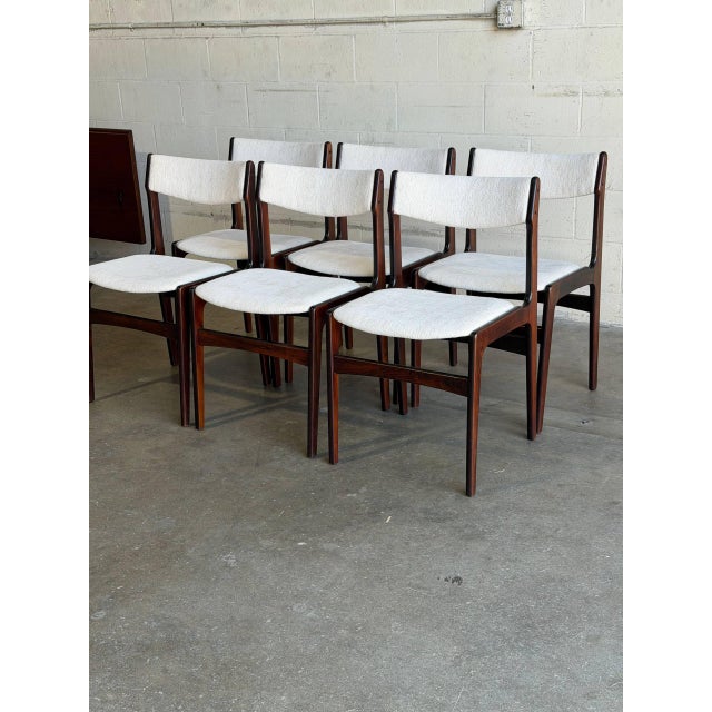 Mid-Century Modern Rosewood Dining Chairs in Style of Erik Buch Mid-Century Modern Sculptural Seating Set of 6 Denmark 1960s For Sale - Image 3 of 13