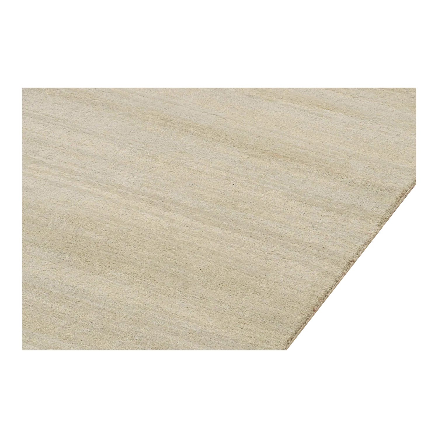 Rug & Kilim’s Modern Rug in Solid Ivory Tone-On-Tone Striae | Chairish