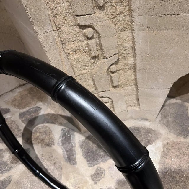 1970s Ibex Black Pedestal French Dining Table Base Restored Style Alain Chervet For Sale - Image 10 of 12