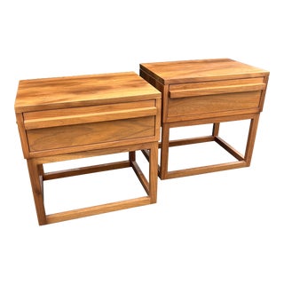 Walnut Bedside Tables by De La Espada For Sale