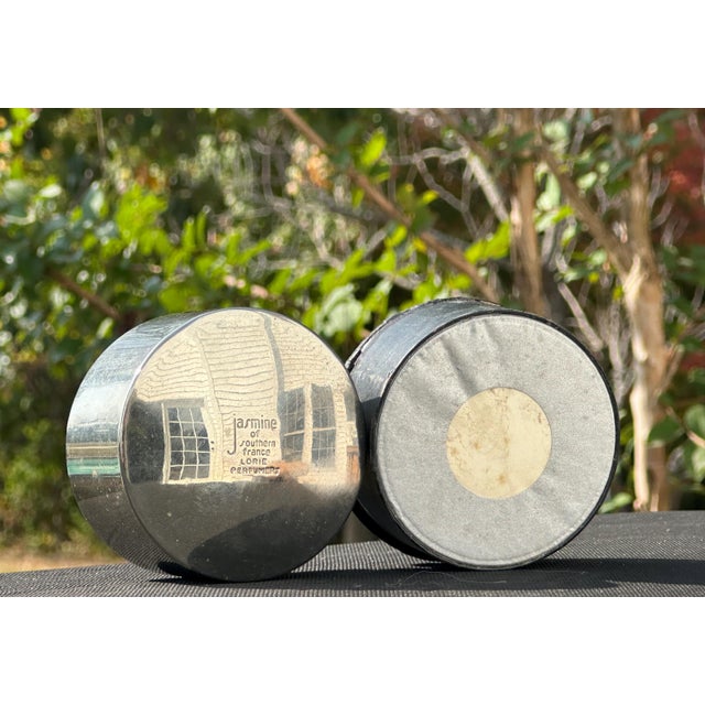 Metal Early 20th Century Art Deco Cosmetic Powder: Jasmine of Southern France, Lorie Perfumers NOS For Sale - Image 7 of 10