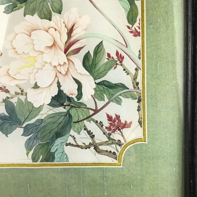 Framed Chinese Apple Blossom Bird Print For Sale In Portland, ME - Image 6 of 7