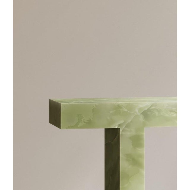Contemporary Journeyman Console Table in Natural Verde Onyx by Paloma Editions For Sale - Image 3 of 8