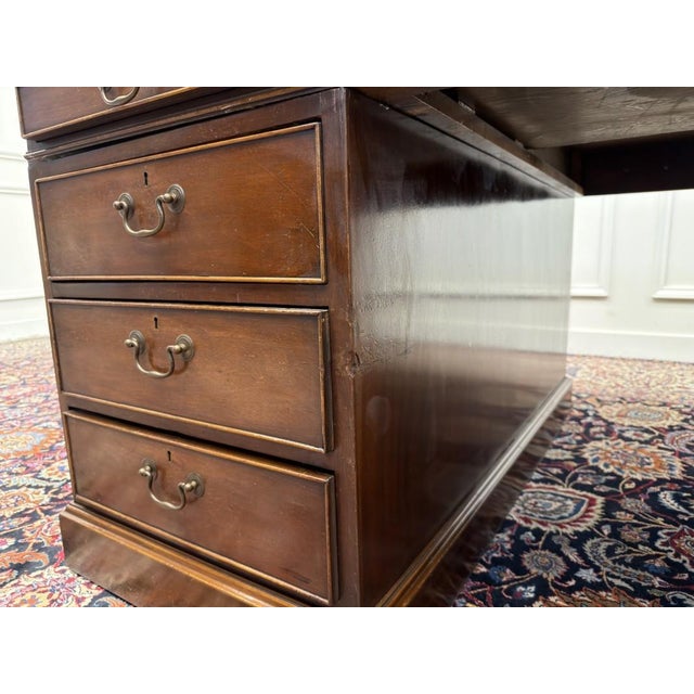 Large Antique English Partner Desk For Sale - Image 12 of 18