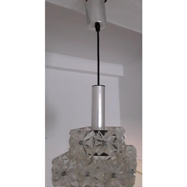 Ceiling Lamp in Acrylic with Silver and Black Plastic Mounting, 1970s For Sale - Image 4 of 5