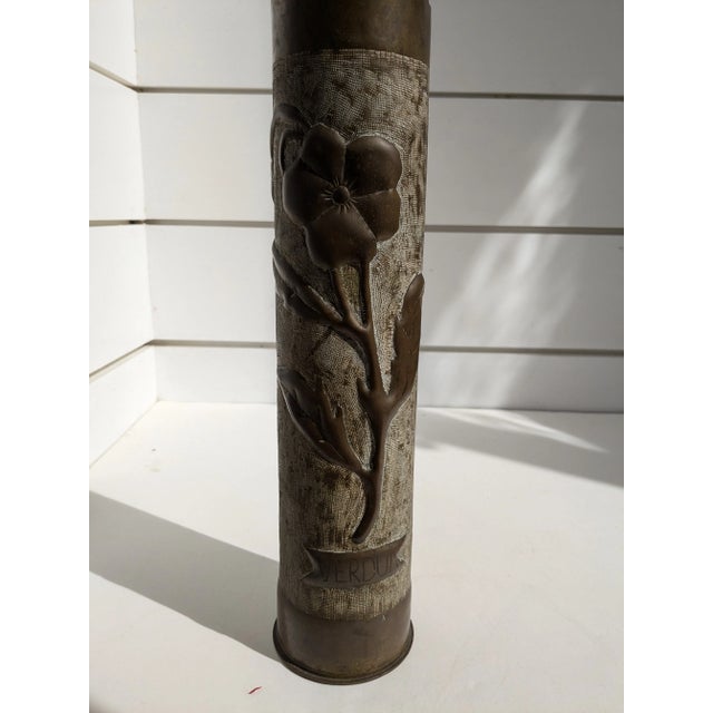 Mid 20th Century WII Trench Art Floral Shell Vase For Sale In Atlanta - Image 6 of 10