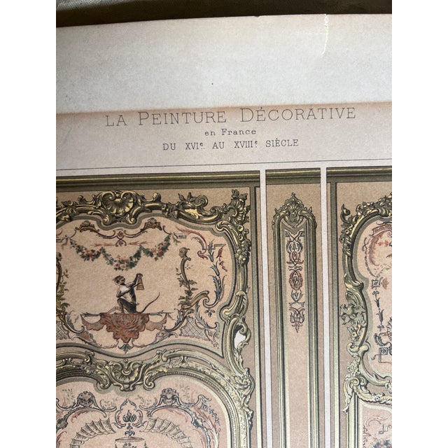Original antique chromolithograph from La Peinture Décorative en France du XVIe au XVIIIe Siècle by Pierre Gélis-Didot and...